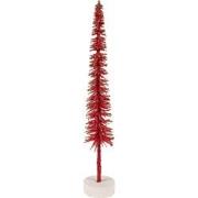 Clayre & Eef Kerstdecoratie Beeld Kerstboom Ø 5x25 cm Rood Hout