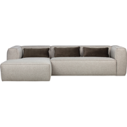 WOOOD Bean Hoekbank Incl. Kussens Links - Melange - Grijs -73x305x96