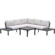 Prinos loungeset - 4-delig - carbon black - valley sand