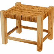 Furnilux - Handgemaakte Rotan Kruk – Ibiza Style - 40x50x40 cm