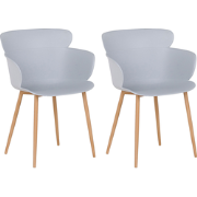 SUMKLEY - Eetkamerstoel - Lichtgrijs - Synthetisch materiaal