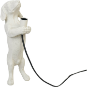 Table Lamp - Dachshund Lamp - Polyresin - Cream White - E14 - 10x15x38...