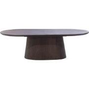 Salontafel Deens Ovaal - Donkerbruin Hout - 130x60x35cm - Stijn
