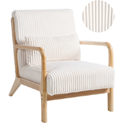 SORSELE - Bureaustoel - Wit - Corduroy