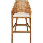 Barstoel van rotan en stof H104 cm - JULIE