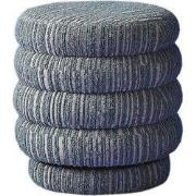 Tafelpoef in groene stof, draaibaar L46,5 cm - BIBENDUM