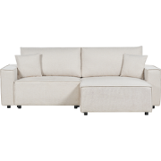 KARILA - Hoekbank met slaapfunctie - Lichtbeige - Links - Polyester