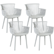 PESARO  - Tuinstoel set van 4 - Lichtgrijs - Polypropyleen