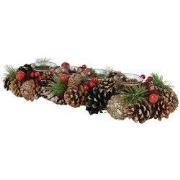 Theelicht denappel l15b45h9 cm rood