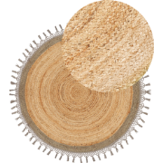 MARTS - Vloerkleed - Beige/grijs - 140 cm - Jute