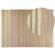 MIRZA - Modern vloerkleed - Beige/Groen - 160 x 230 cm - Jute