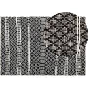 FEHIMLI  - Vloerkleed - Zwart - 140 x 200 cm - Leer