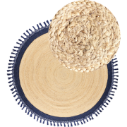 MARTS - Vloerkleed - Donkerblauw - 200 cm - Jute