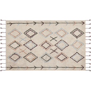 CORUM - Laagpolig vloerkleed - Lichtbeige - 140 x 200 cm - Katoen