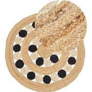 HOVIT - Vloerkleed - Beige/zwart - 140 cm - Jute