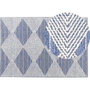 DATCA - Laagpolig vloerkleed - Blauw - 140 x 200 cm - Wol