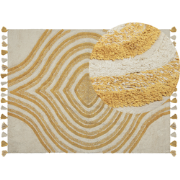 BINGOL - Laagpolig vloerkleed - Lichtbeige - 160 x 230 cm - Katoen