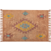 IGDIR - Laagpolig vloerkleed - Oranje - 140 x 200 cm - Katoen