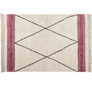 AFSAR - Laagpolig vloerkleed - Lichtbeige - 140 x 200 cm - Katoen