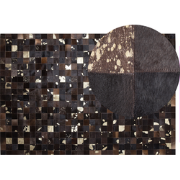 BANDIRMA - Vloerkleed - Donkerbruin - 140 x 200 cm - Koeienhuid leer