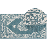 GEVAS  - Vloerkleed - Blauw - 80 x 150 cm - Wol