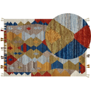 ARZAKAN - Kelim vloerkleed - Multicolor/Blauw - 160 x 230 cm - Wol