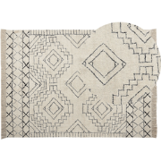 ZEYNE - Laagpolig vloerkleed - Beige - 140 x 200 cm - Katoen