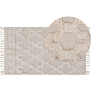 SULUOVA - Laagpolig vloerkleed - Beige - 80 x 150 cm - Katoen