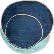 KANRACH - Vloerkleed - Marineblauw - 200 x 200 cm - Viscose