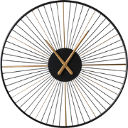 SAZAIS - Wandklok - Zwart - Metaal