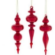 Glas rode kruisbloem 3A 17 cm ornament