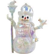 Resin opalescent sneeuwman 11 cm ornament