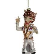 Singer Wolf Glass White 15,2 cm ornament