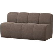 WOOOD Mojo Eetbankje Met Rugleuning - Bouclé - Bruin Melange - 164cm