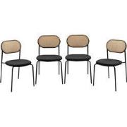 Set van 4 stoelen van gevlochten rotan met metalen frame, 47 cm  MOZAR...