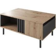 Meubella - Salontafel Marcos - Eiken - Antraciet - 100 cm