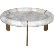 Grote salontafel van marmer en metaal PROSPER