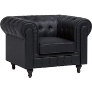 CHESTERFIELD - Chesterfield fauteuil - Zwart - Kunstleer