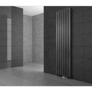 Badkamerradiator Stella 480x1400 mm antraciet met universele aansluits...