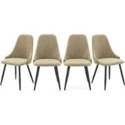 Set van 4 stoelen in stof met zwarte metalen poten L50 cm - MANI