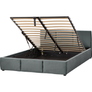 BOUSSE - Bed met opbergruimte - Donkergrijs - 140 x 200 cm - Fluweel