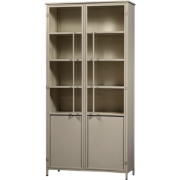 WOOOD Exhibit 2-deurs Vitrinekast XL - Metaal - Zand - 200x99x44
