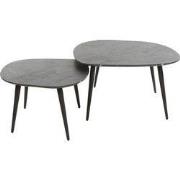 Salontafel Keramieklook - Set van 2 - 85x79x40cm - Rock