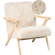 KISA - Fauteuil - Lichtbeige - Kunstbont