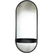 Ovale metalen spiegel met plank