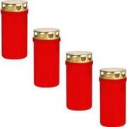 Bolsius grafkaarsen - 12 cm - Set van 5 - Rood - Kunststof pot met met...
