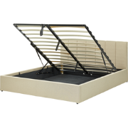 DREUX - Bed met opbergruimte - Beige - 160 x 200 cm - Polyester