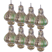 BRILLANT - Kerstballen set van 8 - Groen/Goud - Glas
