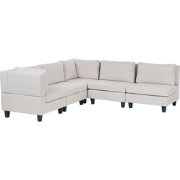 UNSTAD - 5-zitsbank modulair - Lichtbeige - Rechtszijdig -  Polyester