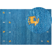 CALTI - Modern vloerkleed - Donkerblauw - 160 x 230 cm - Wol